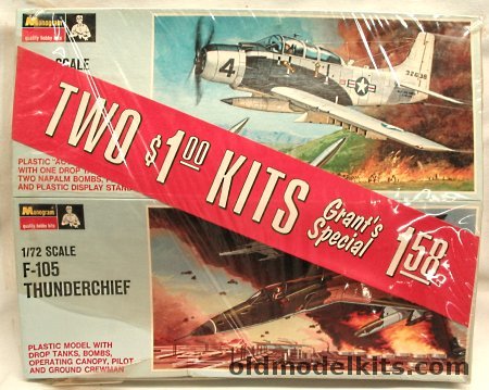 Monogram 1/72 A-1 Skyraider and F-105 Thunderchief Set plastic model kit